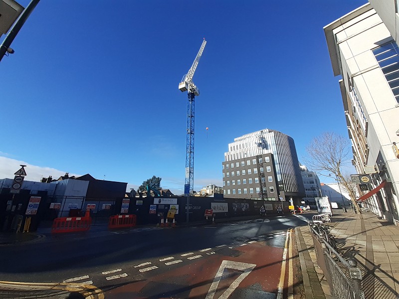 View from Hartfield Road before Mezzanine floor completion
